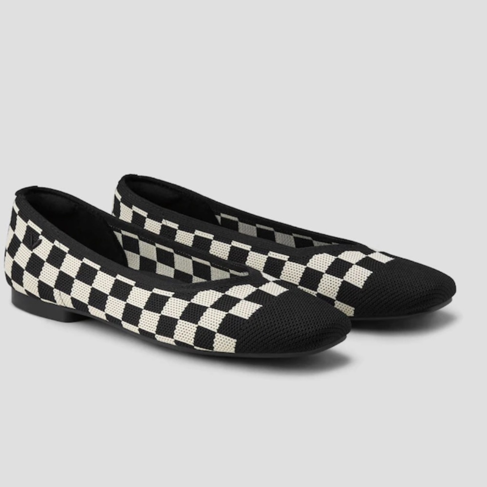 Black and White Checkered Women's Flats